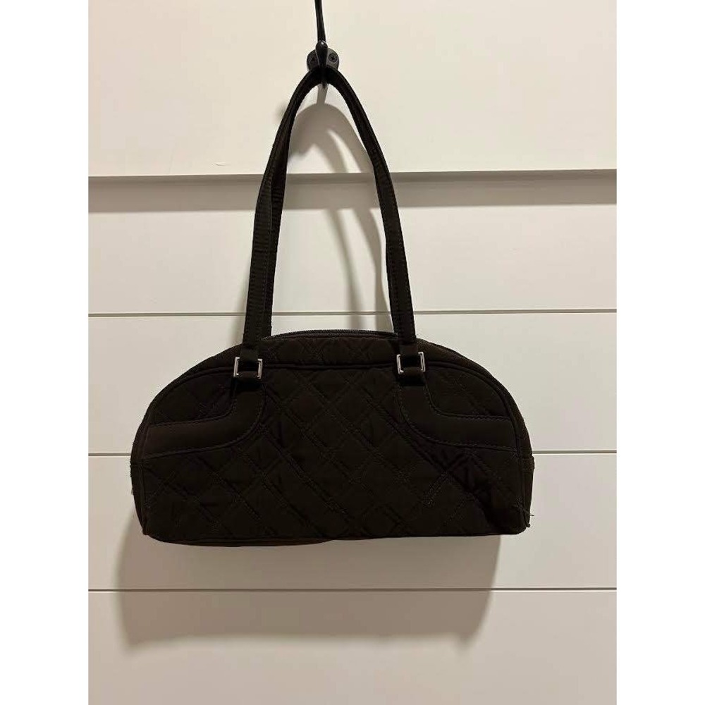 Vera Bradley Quilted Microfiber Shoulder Bag‎ Espresso Brown Satchel Handbag - Picture 10 of 10